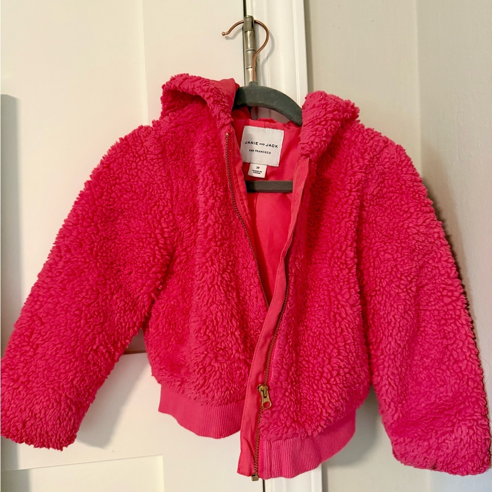 Janie and Jack hot pink Sherpa Kids Jacket